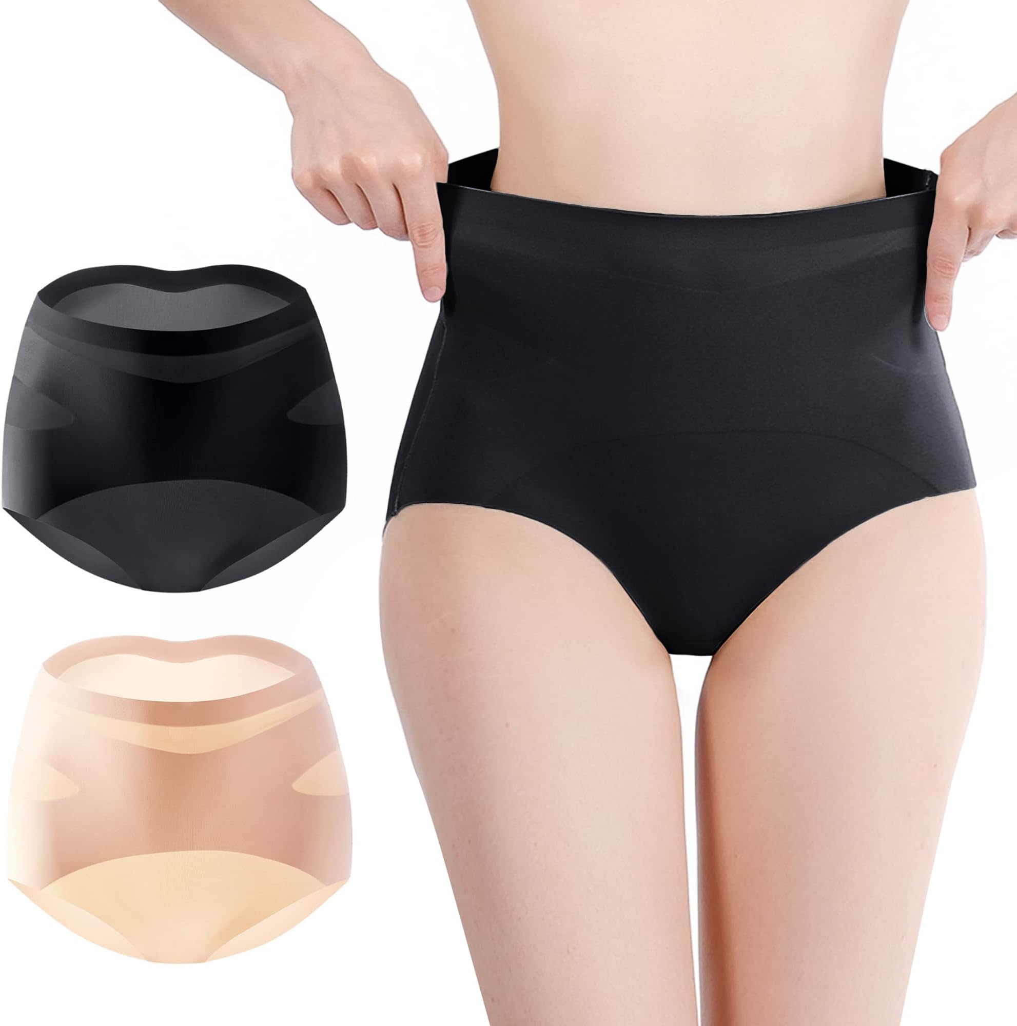 MaeauWomen's Cotton Underwear Ice Silk Seamless Panties Elastic Body Shaper Ladies Soft Full Briefs Panties Multipack