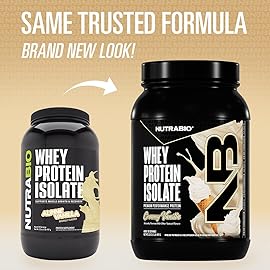 NutraBio 100% Whey Protein Isolate Protein Powder, 25g Protein with Complete Amino Acid Profile, Non-GMO, Soy & Gluten Free, Low Carb, Low Calorie Whey Protein Powder, Creamy Vanilla, 2 Lbs
