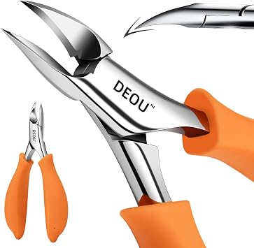DEOU Podiatrist Toenail Clippers Ingrown Toenail Tools for Thick Nails and Inlaid Nails,Manicure and Pedicure Clippers,Heavy Duty Nail Clippers, Pedicure Tools Orange