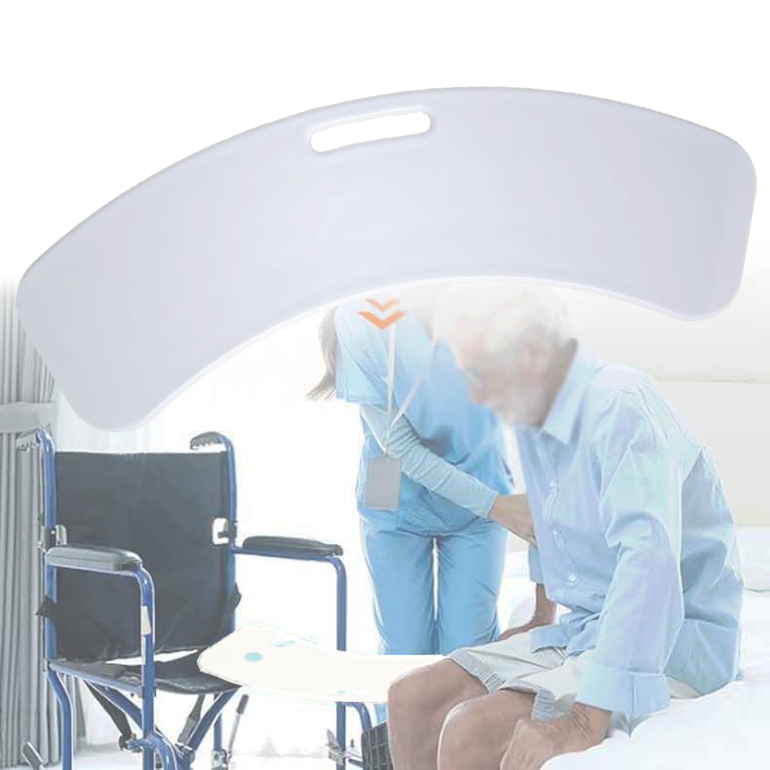 Tabla De Transferencia Deslizante Para Silla De Ruedas,Grúas Para Pacientes,Tablas De Transferencia,Para Personas Con Movilidad Reducida,Tabla Transferencia De Silla De Ruedas a Cama(Blanco)