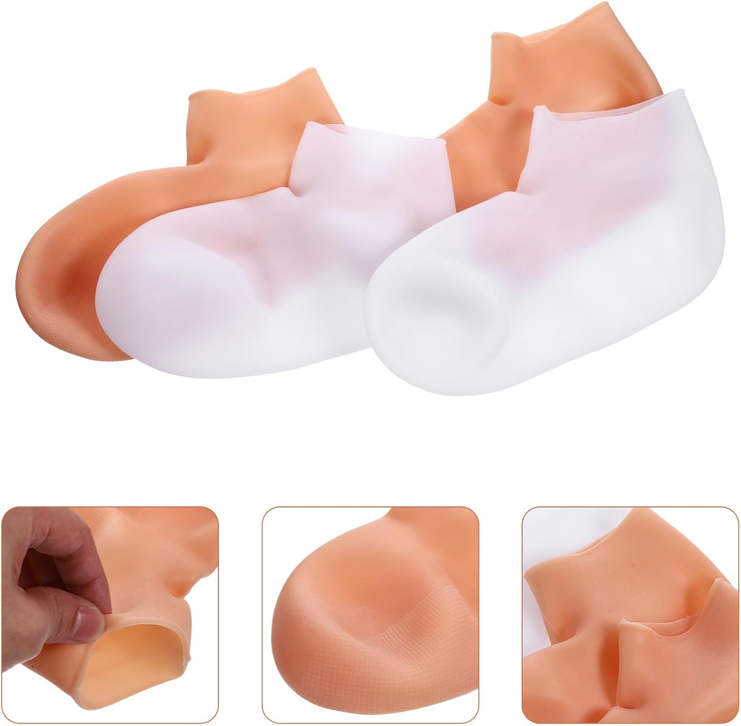 Moisturizing Foot Socks 4pcs Set Exfoliating Foot Gloves Women XL Size Covers for Dry Heel Treatment