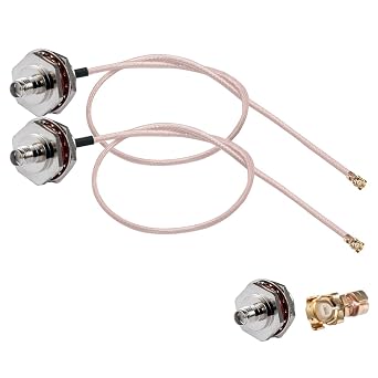 2PCS U.F.L1 to SMA Female Waterproof Box M16 Low Loss Coaxial Cable 12" /30CM U.F.L1 to SMA Female RG178 Coaxial Pigtail Cable for Wireless Routers Mini PCIE Network Cards PCI