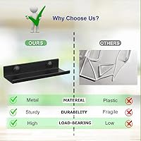 Vista 2 de BiJun Soporte de pared de vinilo, 6 unidades, soporte de vinilo de metal negro, estante de exhibición de pared para álbumes, LP, minimalista, juego