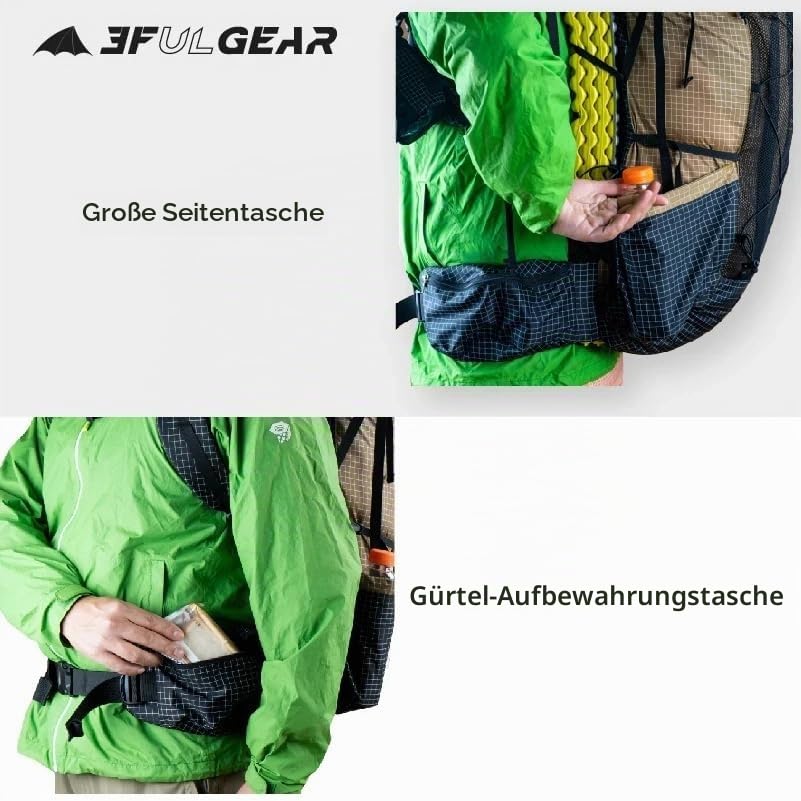 3F UL GEAR QiDian Pro UL 46+10L Rucksack Outdoor Klettern Tasche Camping Wandern Taschen UHMWPE Ultraleicht