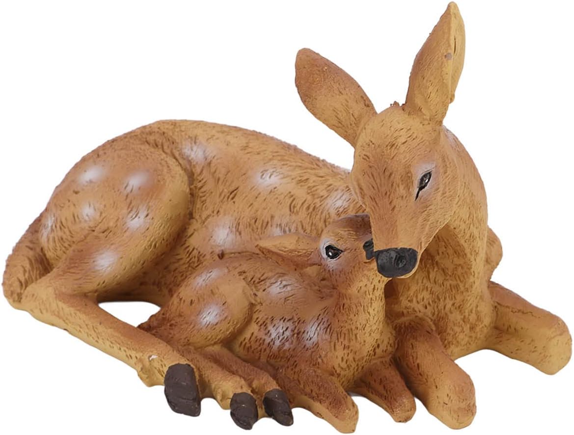 Resin Deer Statue Mini Deer Figurines Home Decor Garden Ornaments Hand Painted Coating Treatment Vivid Details Lovely Deer for Home Garden Decoration 3.8 * 2.2 * 2.6inch