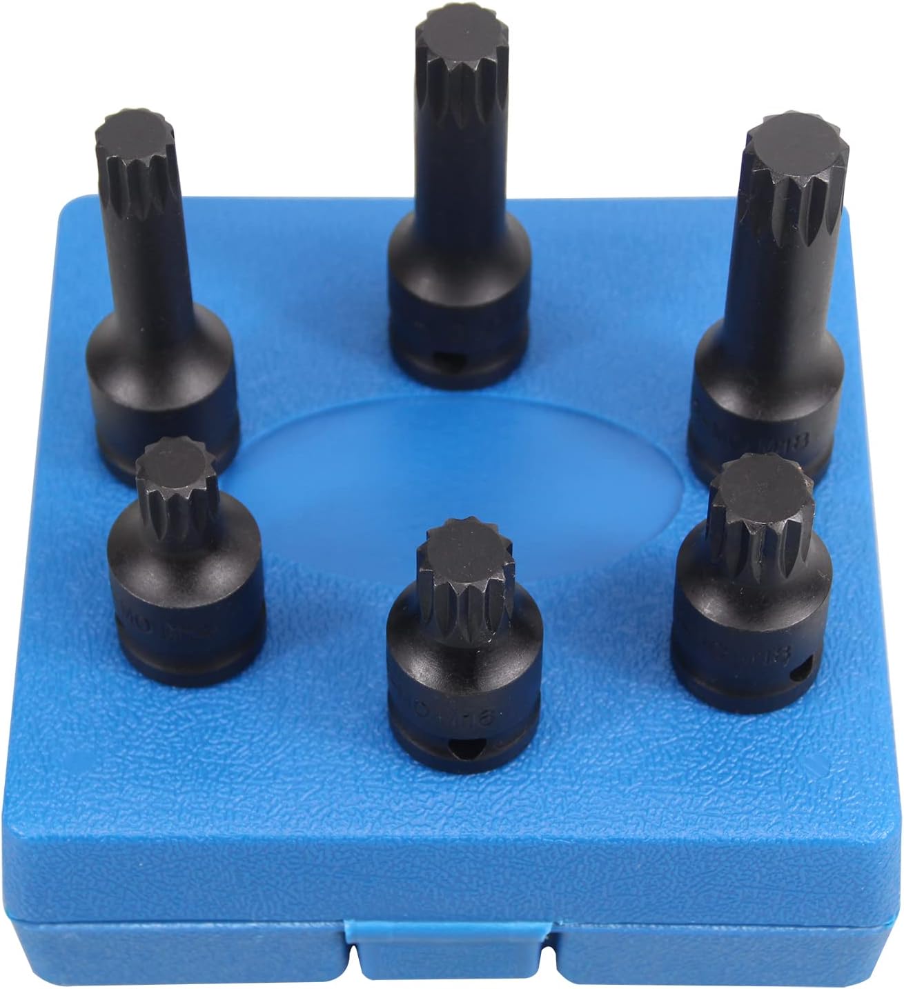 6pc 1/2" Sq Drive Impact Spline Socket Bit Set M18 M16 M14 for auto shop