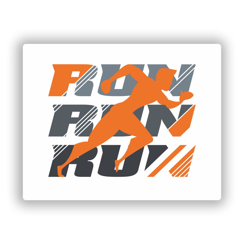 2 x 10cm/100mm Running Marathon Jogging Gym Vinyl Sticker #10440