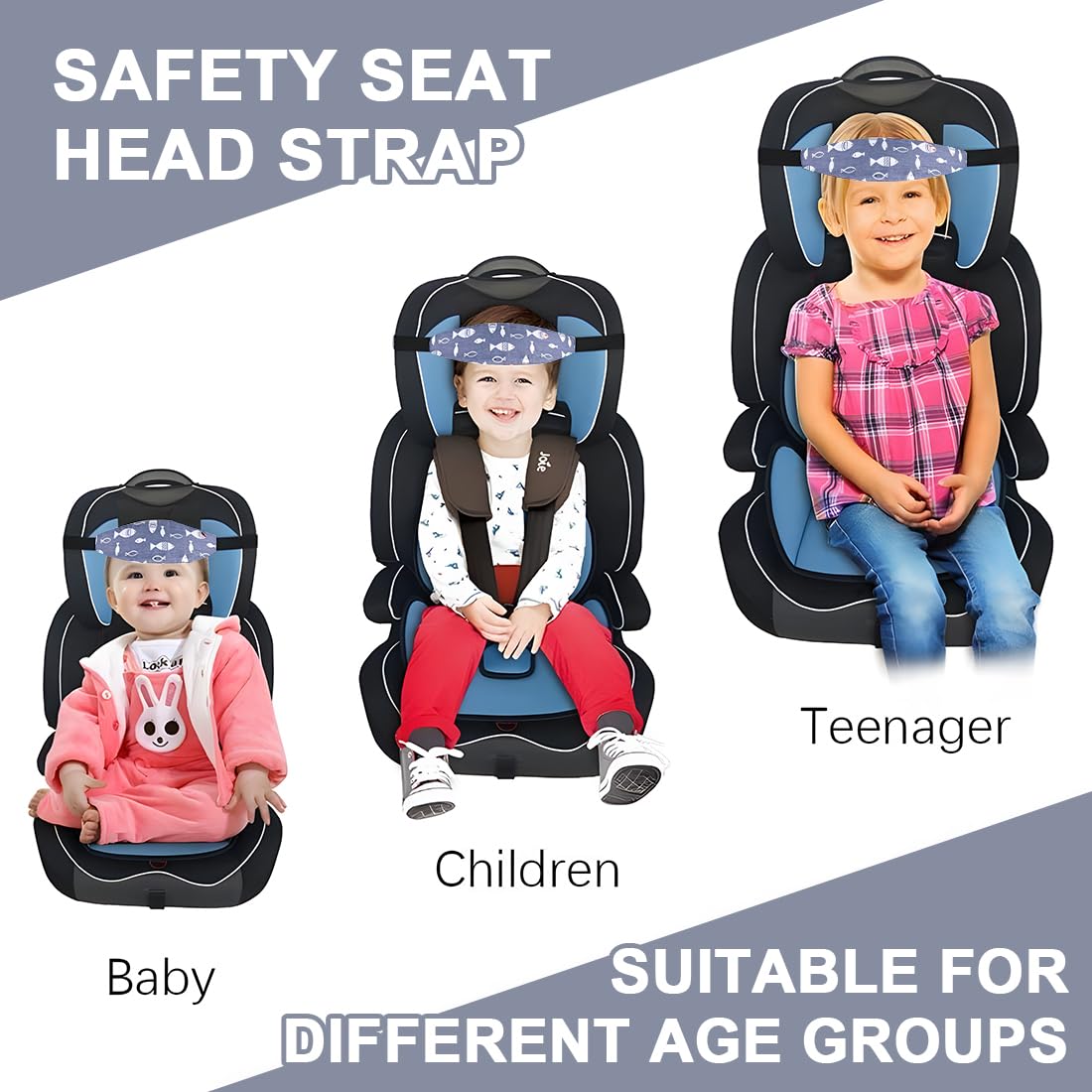 CATOR 2 confezioni fascia di sicurezza per seggiolino auto per bambini, fascia regolabile per passeggino, protegge la sicurezza dei bambini