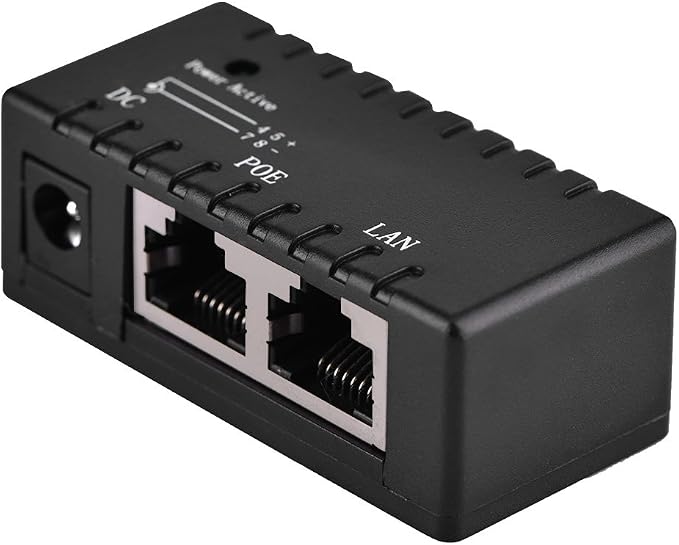 Inyector PoE, adaptador Power over Ethernet para cámaras IP y redes LAN (negro) miniatura 8