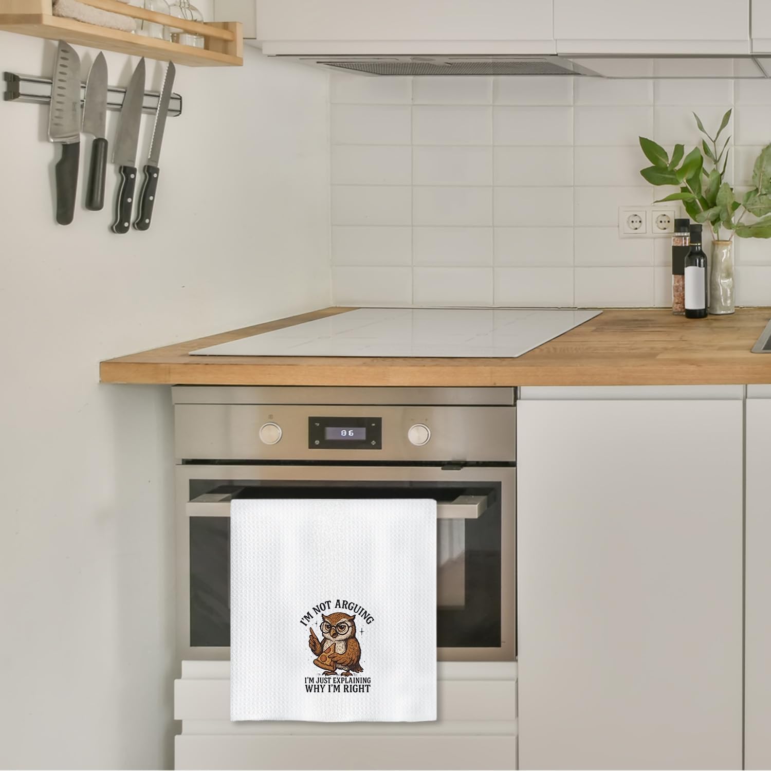 Chicimln Funny Owl Kitchen Towels, Gifts for Owl Loves Decorative Hand Towels for Bathroom, I'm Just Explaining Why I'm Right Dish Tea Towel Drying Cloth for Kitchen Decor, 16x24 Inch - Image 5