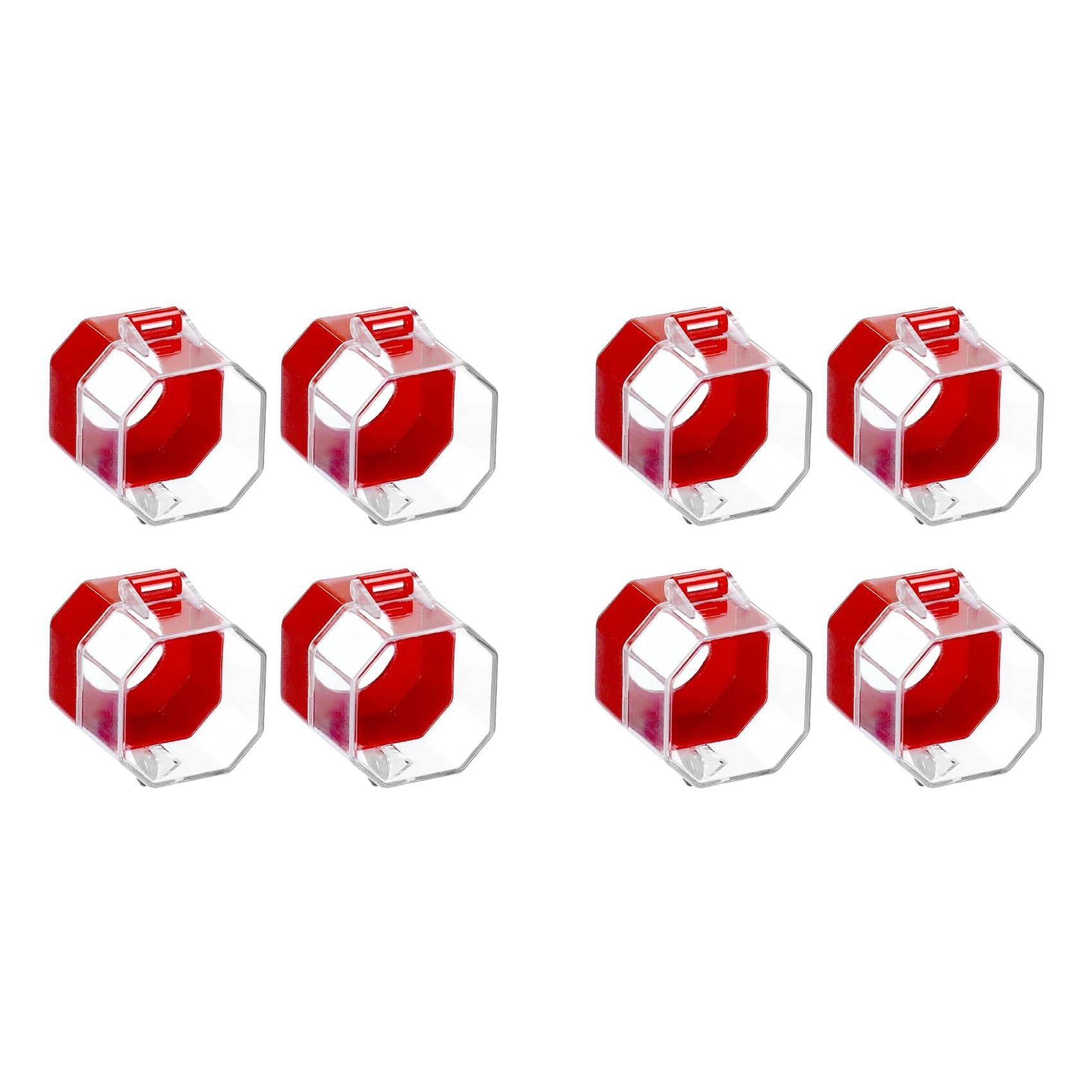 Jnchdghwa Red Emergency Stop Button Cover, 8 Pack Plastic Switch Cover Protector, Toggle Switch Push Button Switch Lockout Cover