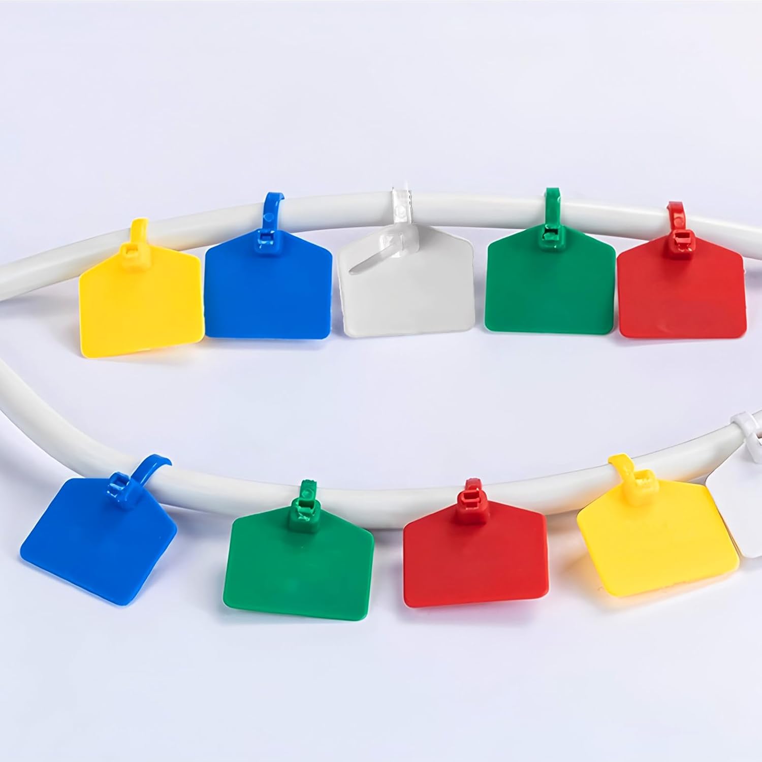 5-Color 4.72inch Label Nylon Zip Ties, Disposable Self-Locking Labels, Bundling Wires, Plastic Tags, 100 PCS image 3