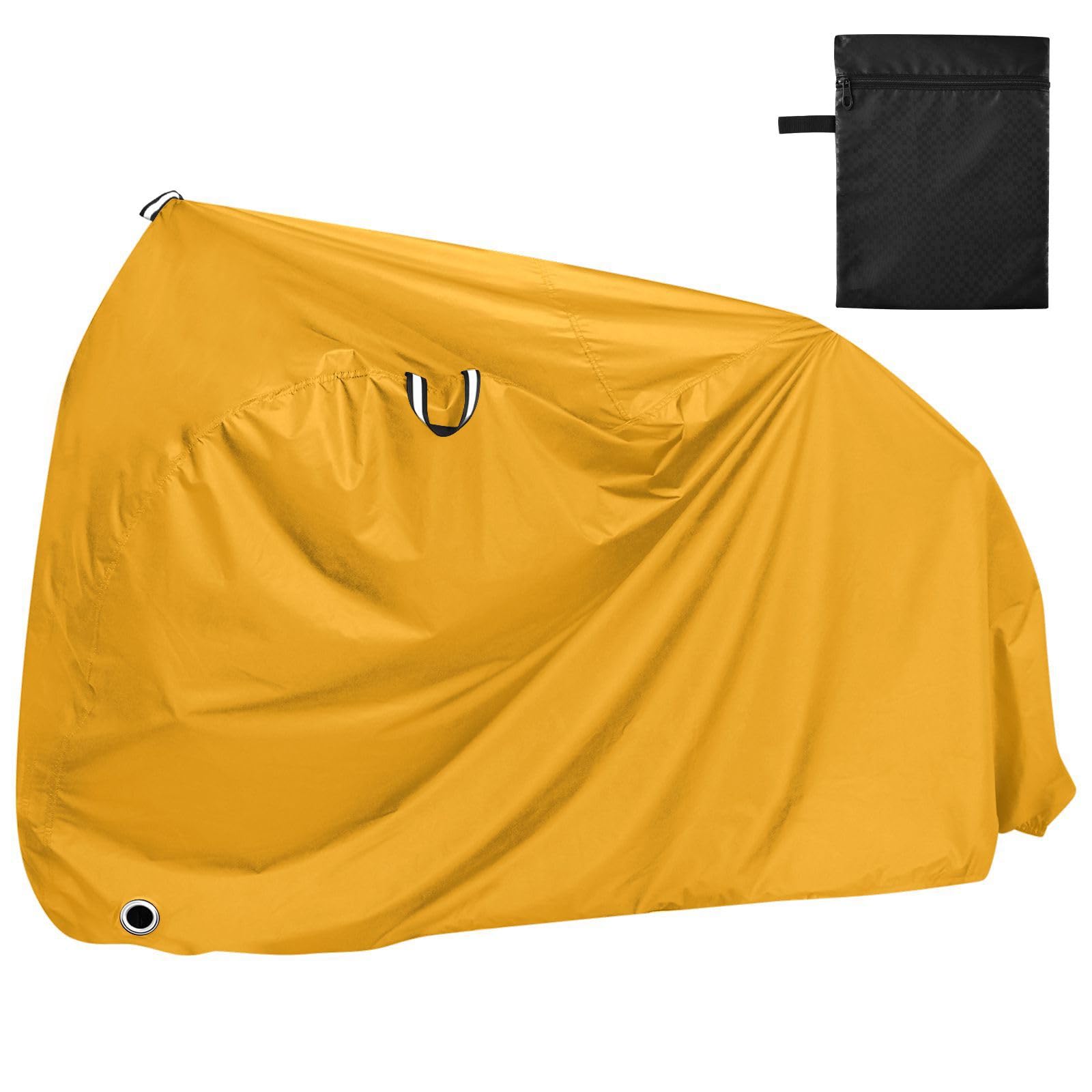 Housse de vélo imperméable orange uni jaune uni avec trous de verrouillage pour intérieur ou extérieur - Convient à la plupart des funda para bicicleta imperméable