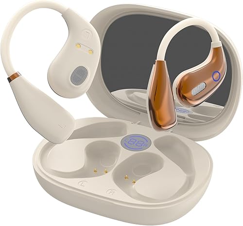 Miniatura 10 de Auriculares abiertos, auriculares de oreja abierta, inalámbricos Bluetooth 5.4, 50 horas de reproducción, sonido estéreo, IPX7, impermeables, para