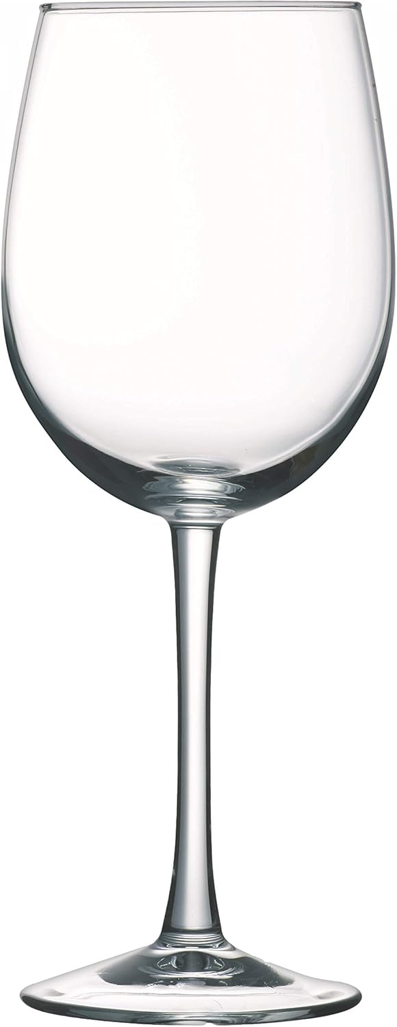 Arc Cardinal ArcoPrime Universal All-Purpose Tall Wine Glass, 19 Ounce, Set of 12,White,Red