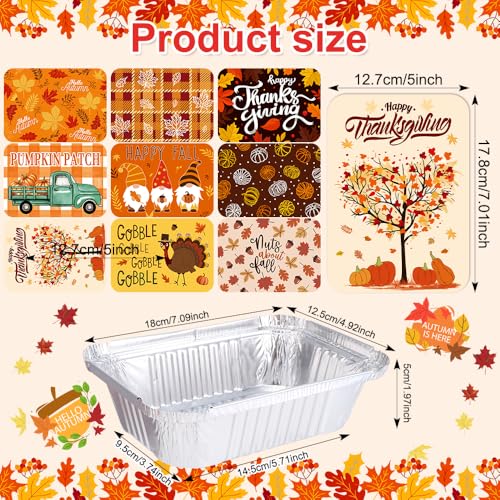 DIYDEC 36PCS Thanksgiving Food Containers Fall Foil storage Tin with Lids - Image 2