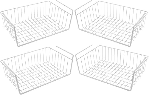 Modern Home Estantes colgantes de alambre para gabinete, organizador de almacenamiento debajo del estante (juego de 4 15 pulgadas)
