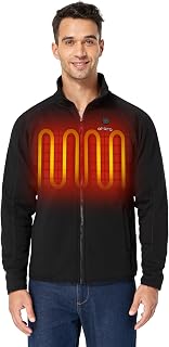 Men’s Heated Fleece Jacket with Battery, Fleece Heating Jacket (Charger Not Included)