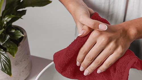 Miniatura 3 de Avalon Towels Toallas de algodón  Paquete de 24 unidades, 12 x 12 pulgadas, 100% algodón hilado en anillo, toallas faciales suaves y absorbentes,