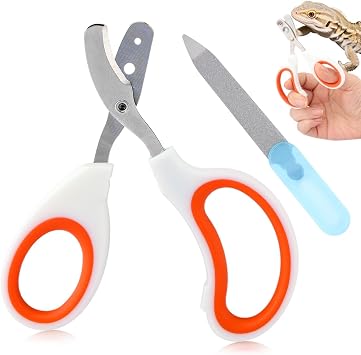 Bearded Dragon Nail Clippers, Stainless Steel Cat Nails Trimmer, Small Animal Nail Clippers for Birds Hamsters Rabbits Chameleon, Bearded Dragon Supplies Professional Claw TrimmersOrange