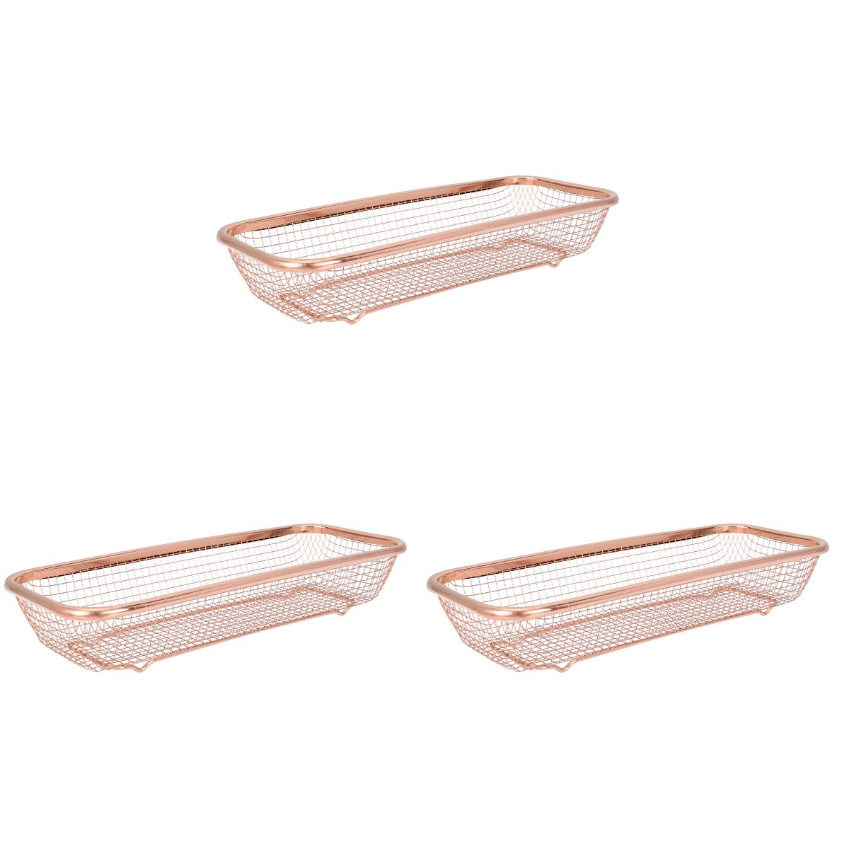 Zerodeko 3pièces Panier De Rangement Pour Couverts Inoxydable Organisateur De Et Ustensiles De Cuisine Pratique Et Pour Cuisine Bureau Doré