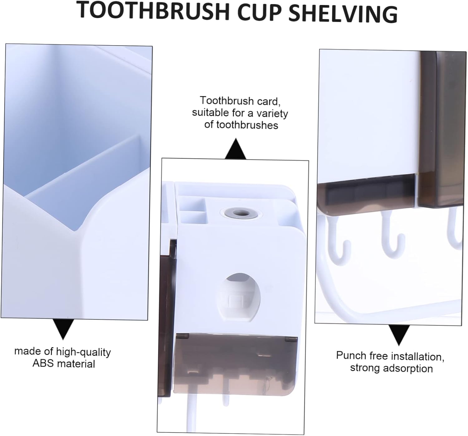 Multifunctional Toothbrush and Toothpaste Holder Set Wall-Mounted Bathroom Organizer for Space Saving Easy Installation and Versatile Use Home Hotel Decor