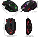 Gaming Mouse, Lychee High Performance USB Wired Optical Gaming Mice, RGB 4000 DPI Optical Sensor Professional 12 Buttons Programmable Gamer Mouse, Adjustable 24G Acceleration for Laptop/PC/Computer