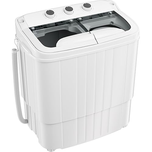 Pataku Portable Washing Machine, 17.6 Lbs Compact Mini Washer and Dryer Combo,Twin Tub Laundry Washer with Spin Cycle, Soaking Function Ideal for Apartment, Dorms, RVs Camping, Grey