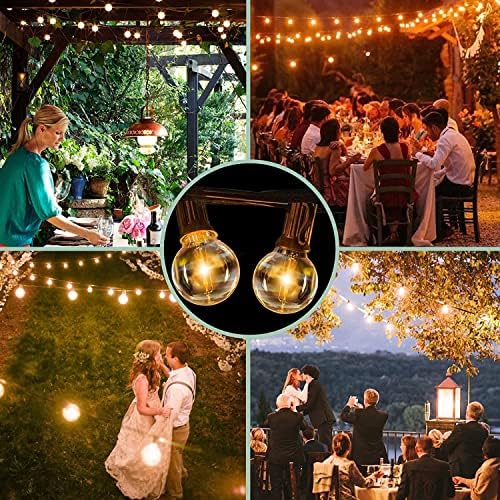 150FT/45.7M Outdoor String Lights LED Mains Powered, G40 Garden Lights with 77 LED Shatterproof Bulbs(2 Spare),Weatherproof Patio Light 2700K Festoon Lights for Backyard Decor Bistro Party Yard Naatsu