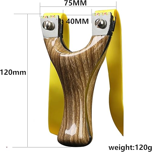 Miniatura 2 de Tirachinas premium para tiro al aire libre: núcleo metálico, mango de grano de madera realista, diseño de triple capa, estable y eficiente, adecuado