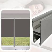Sleeping Window Light Blocker H-Shaped, Paintable Metal Light Gap Blockers w/Velvet Strip, 36 42 52 60 78 84 86 90 Inch Blackout Side TracksGray,130cm/52