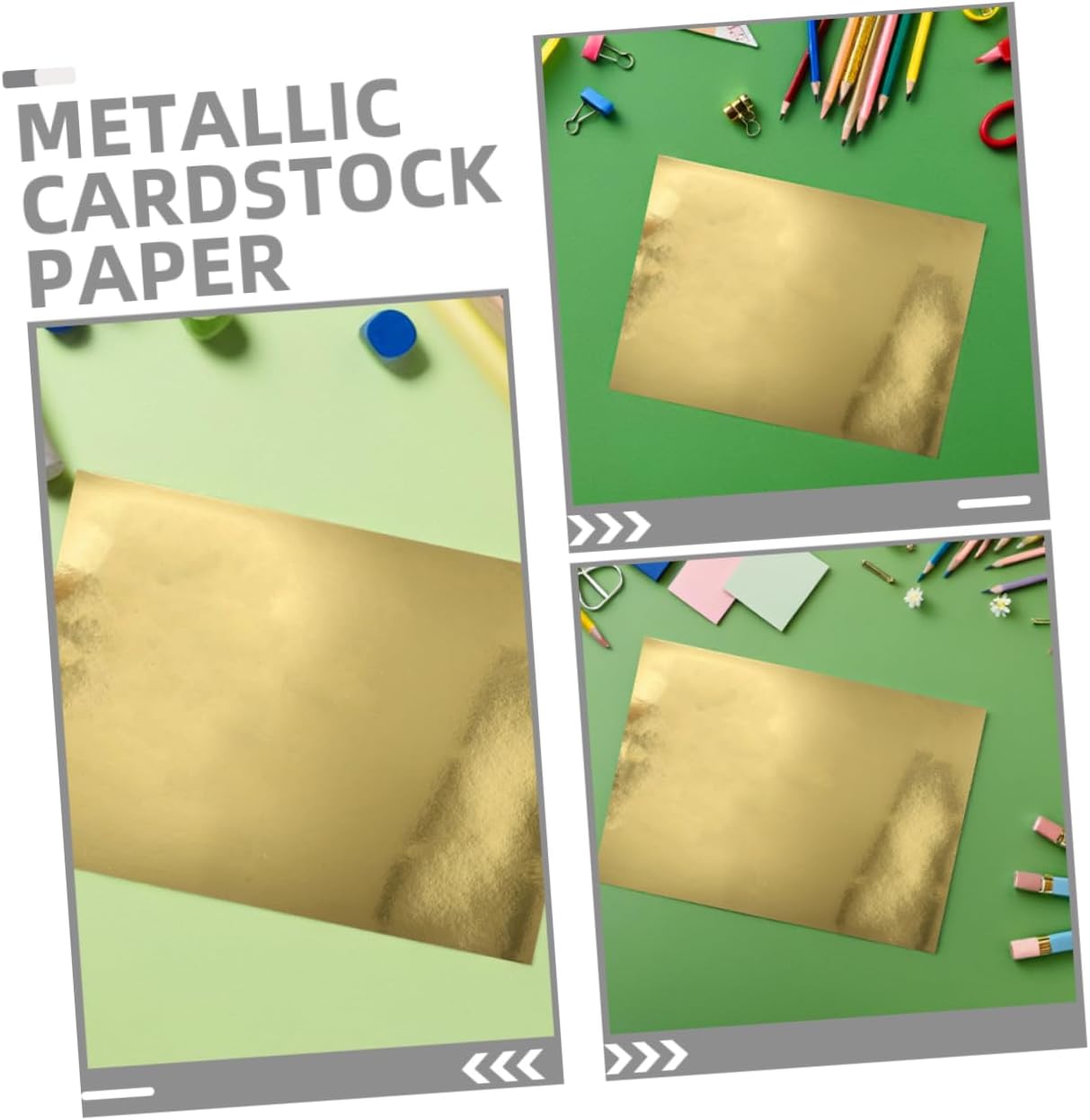 Uonlytech 60pcs Gold Foil Mirror Cardstock Paper for DIY Crafts Shimmering Metallic Printer Paper for Invitations Engaging Shaker Cards Creative Activities High Smoothness Crafting