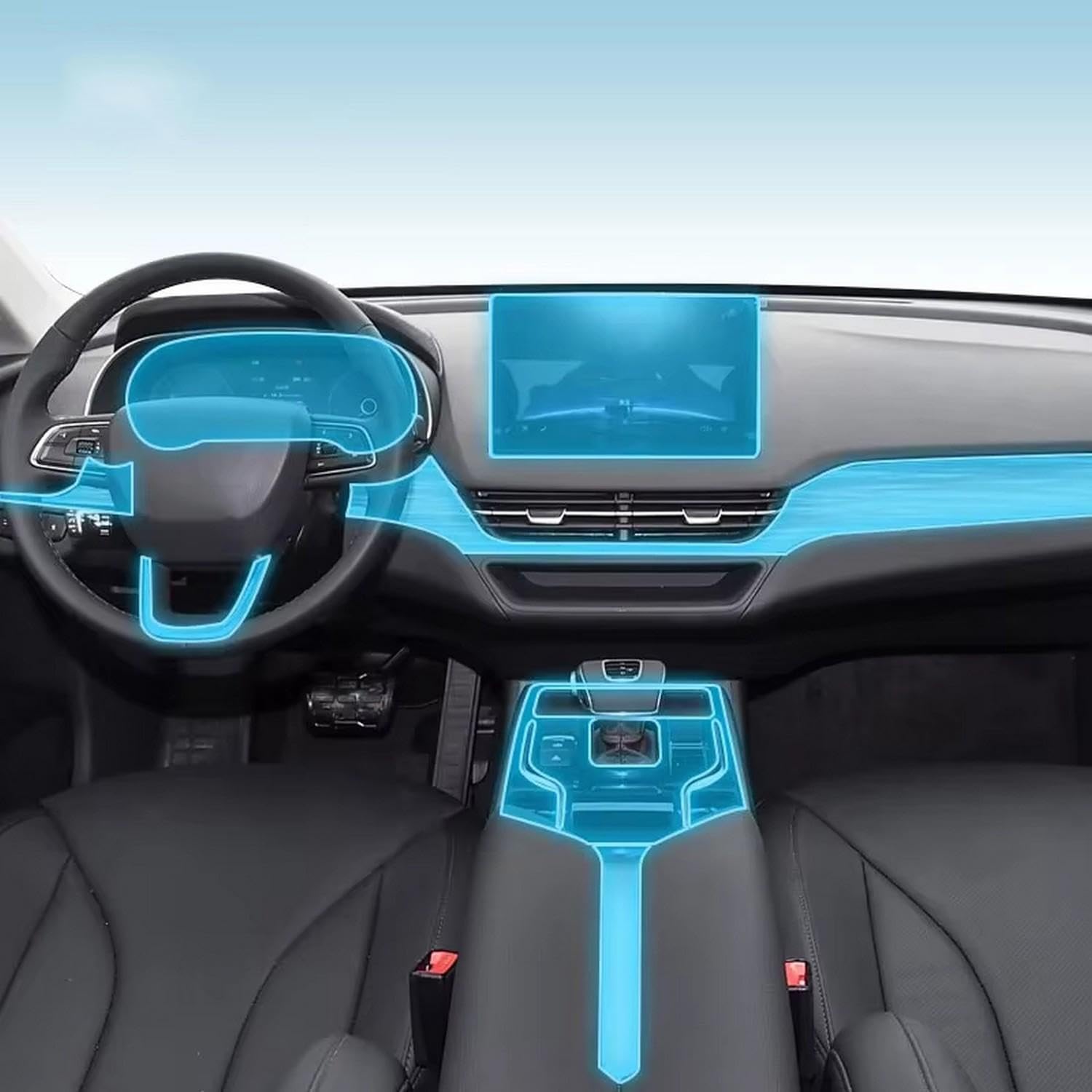 Film de protection PPF : gardez la console du HongQi E-QM5 intacte au quotidien