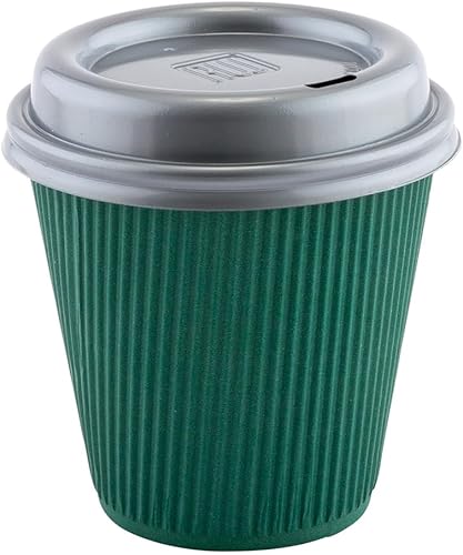 Vista 444 de Vasos de café de papel aislado de pared corrugada, 8 oz, Anaranjado