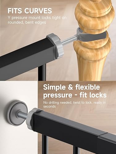 Miniatura 3 de Puerta de bebé de 29.5-40.5 pulgadas para escaleras, puerta para perros para puertas, puerta de seguridad de metal para bebés con cierre automático