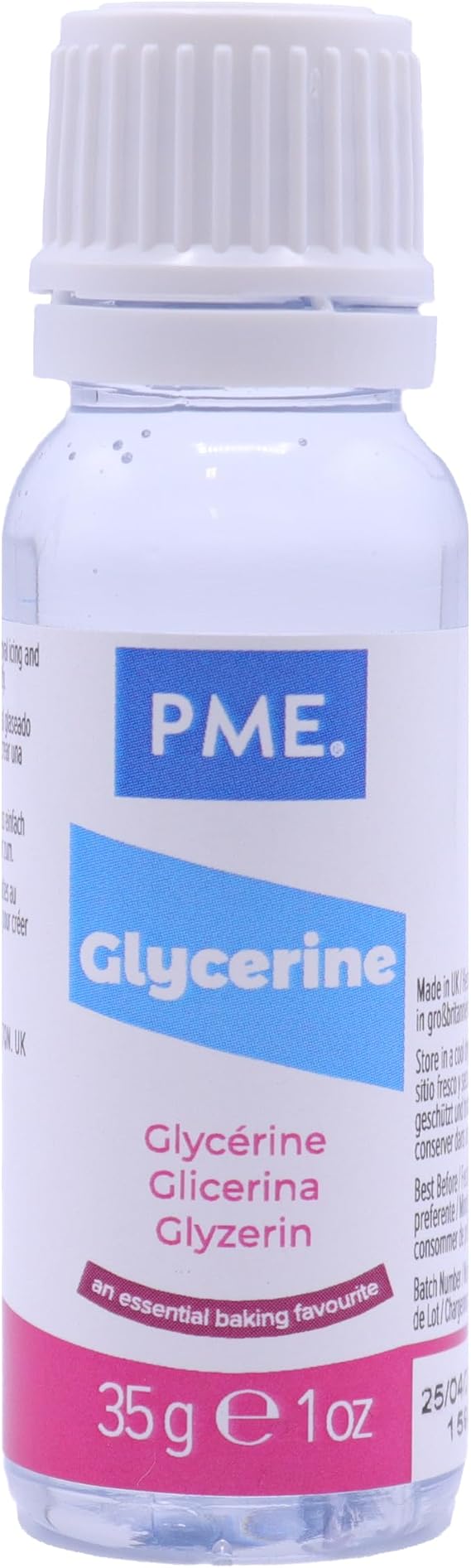 PME Glycerine - Food Grade Glycerine for Baking, Royal Icing & Sugarcraft (35g)