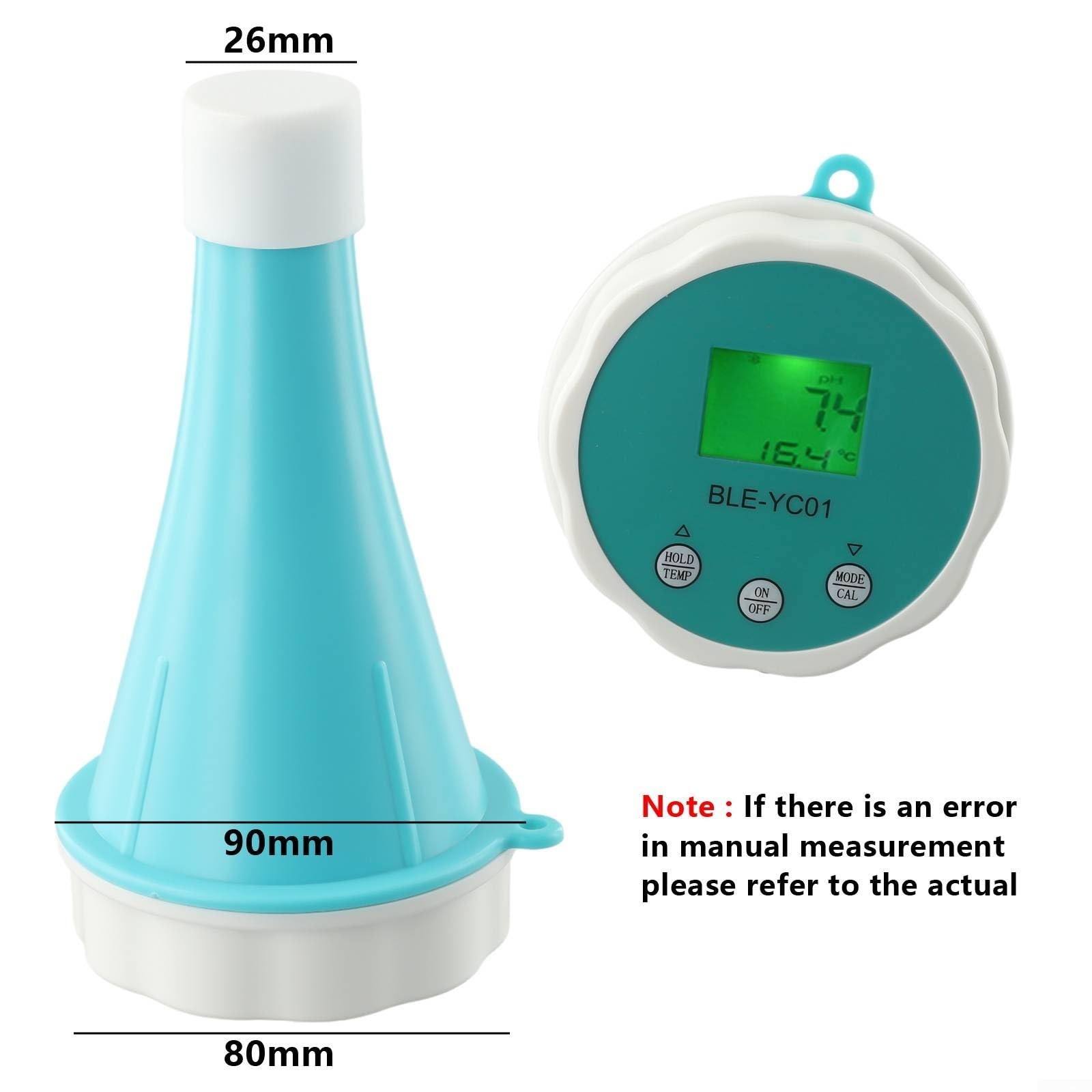 Probador digital de calidad de agua 6 en 1, mide la temperatura de pH ORP con control de aplicación, para análisis de agua potable, piscinas
