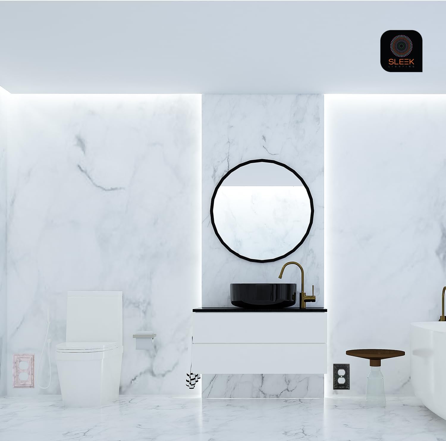 SleekLighting | Beveled Black Architecture Wall plates | Electric Outlet and Switch Covers | Style: Toggle/Decorator (1 Pack)