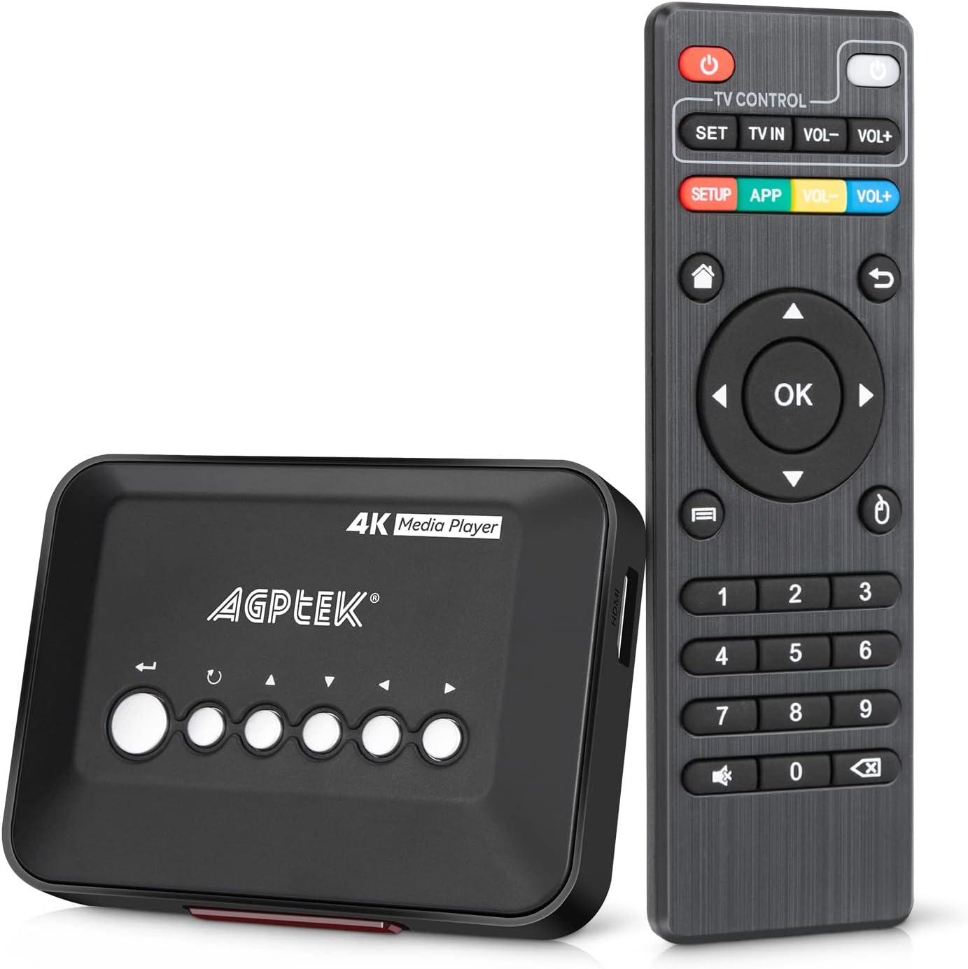 4K Media Player, AGPTEK HDMI 4K Digital Media Player with HDMI YPbPr Ports USB 2.0 HD SD MMC RMVB AVI MP3 Mpeg Divx MKV Black