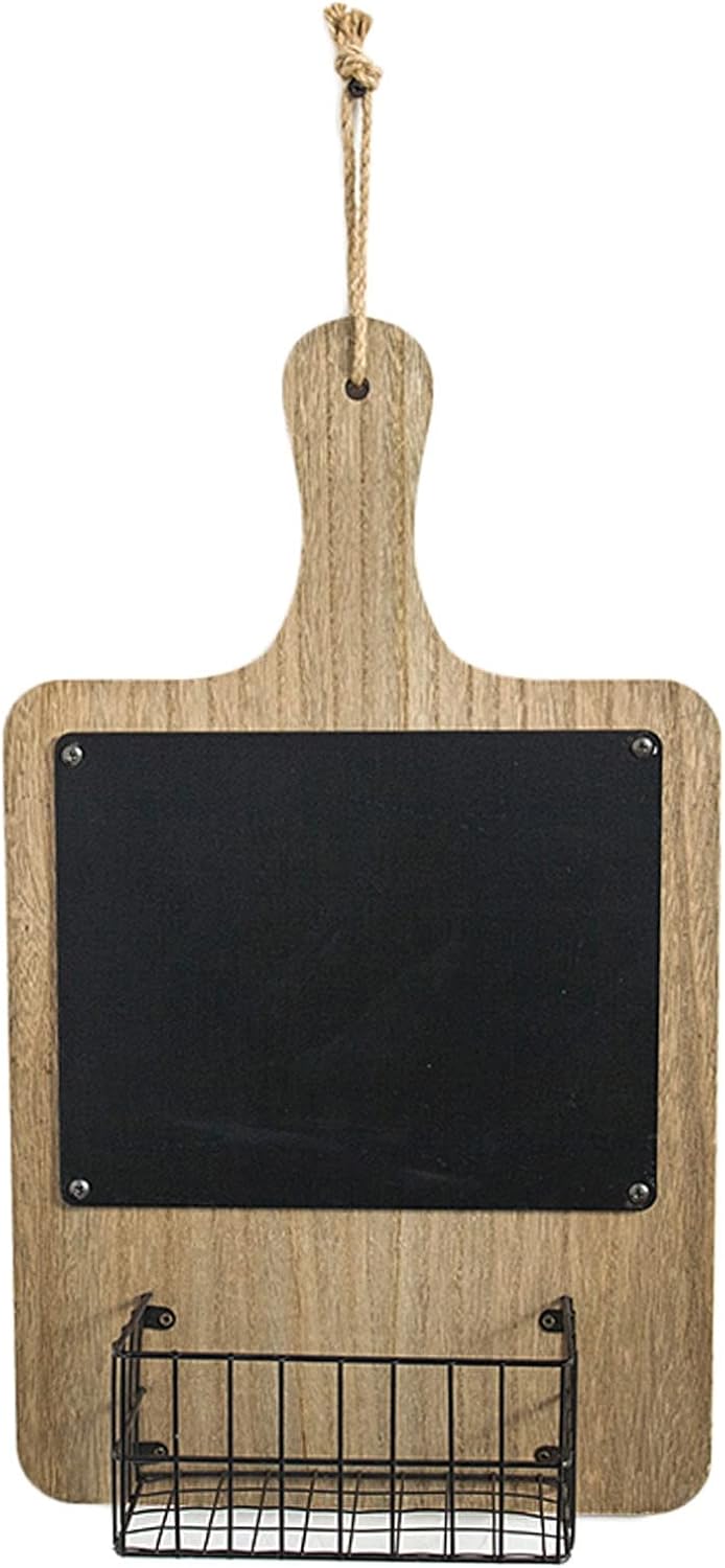 Hanging Chalkboard Sign with Metal Basket,Decorative Chalk Message Board,Wall Decoation,for Kitchen,Entryway,Wedding,Cafe (Color : Dark Colored)
