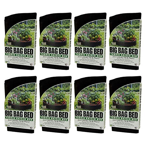 Smart Pot Big Bag Raised Bed Round Fabric 100-Gallon Planter Original 50" X 12" (8-Pack, Black) #TOP22