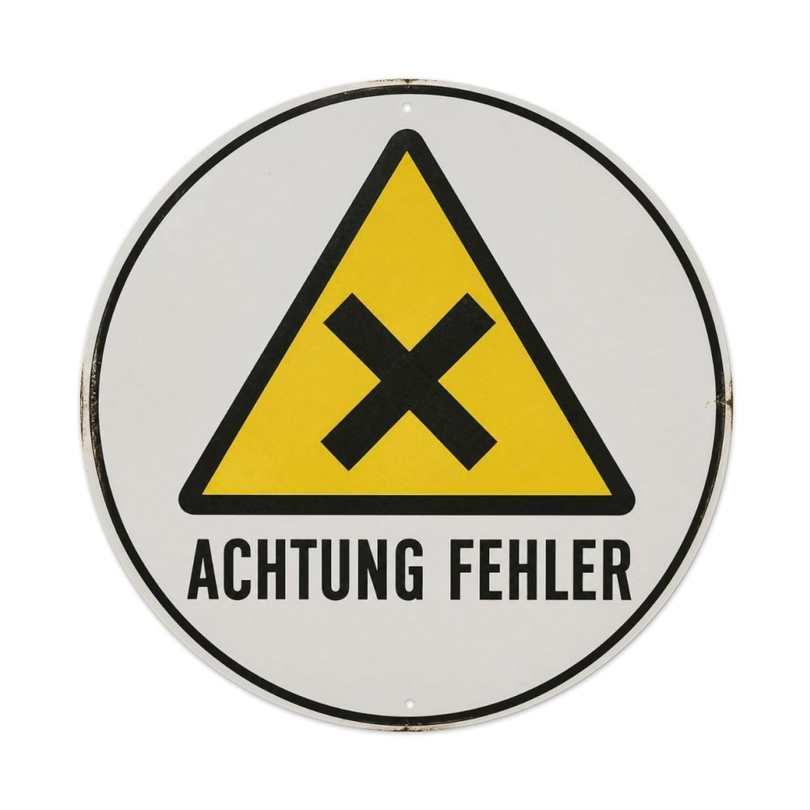 Olyhtr 8X8inch Classic Style Fehler Error Novelty Rules German Heritage Typography Metal Tin Sign