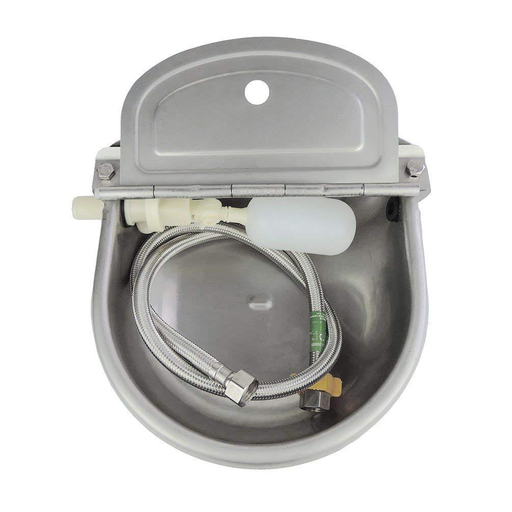 Bevitore automatico per il bestiame con valvola a galleggiante per il cane, ciotola per l'acqua 3 in 1, in acciaio inox, per bevitori di cavalli di capra