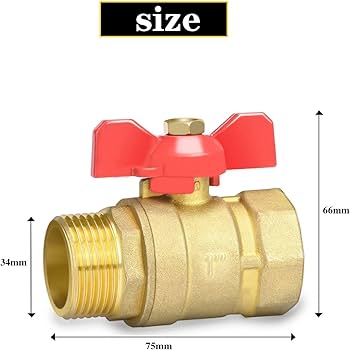 Noosverl Kogelkraan 1 Inch Met Vleugelgreep, Waterafsluitkraan IG/AG DN25 PN16 Voor Waterleidingen/Kraan