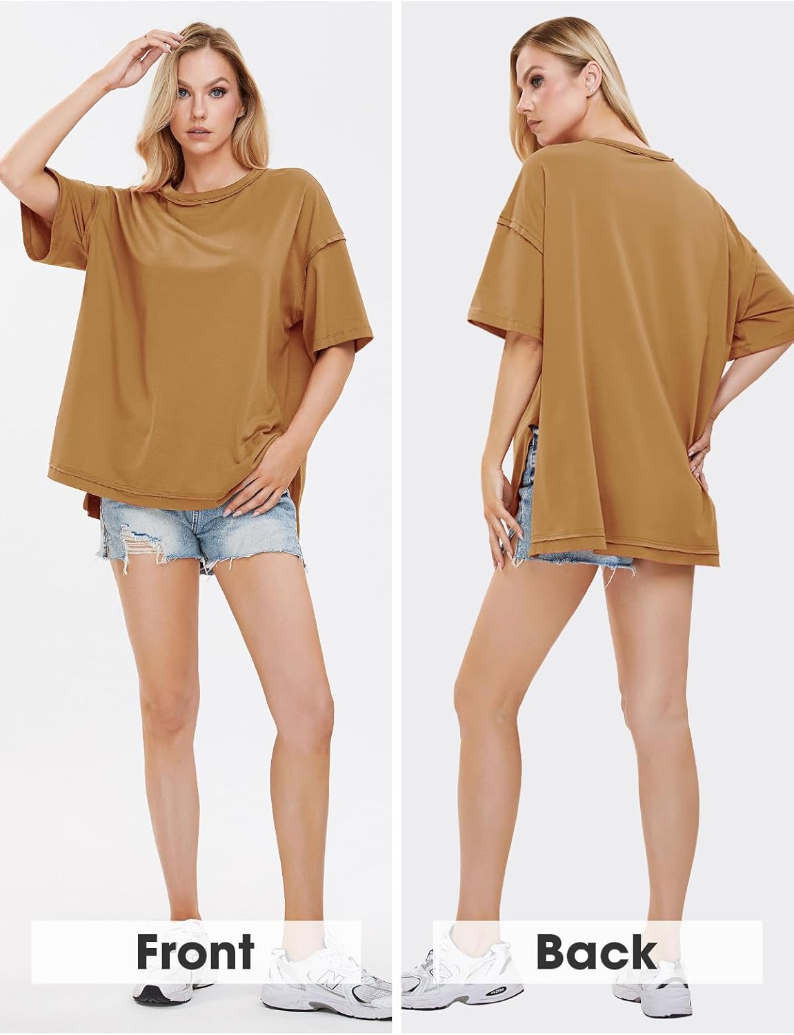EXLURA Womens Summer Oversized T Shirts 2026 Casual Short Sleeve Loose Maternity Tops Crewneck Tunic Plus Gym Workout Top - Image 4