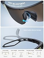 Vista 4 de Lamicall Gafas de sol deportivas polarizadas de 0.85 oz para hombres y mujeres, gafas con protección UV400, para correr, ciclismo, béisbol, pesca
