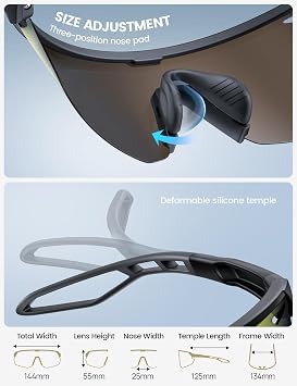 Lamicall 24g Polarized Sports Sunglasses for Men Women - UV400 Protection Sun Glasses for Baseball Running Cycling Fishing