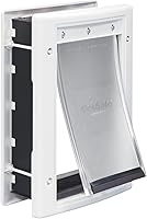 Vista 7 de Puerta para mascotas PetSafe plástico con solapa suave de color, Mediano, M, Blanco