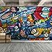 SIGNFORD Wall Mural Colorful Graffiti Removable Wallpaper Wall Sticker for Bedroom Living Room - 100x144 inches