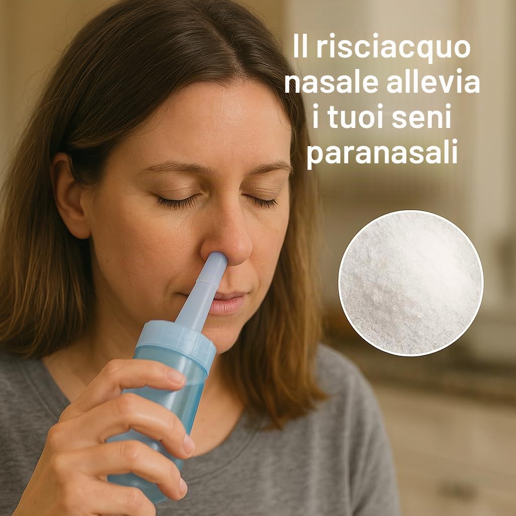 Sale per Lavaggi Nasali 60 Bustine da 2,7 g – Soluzione Fisiologica per Irrigazione Nasale – Adulti e Bambini – Ideale per Doccia Nasale